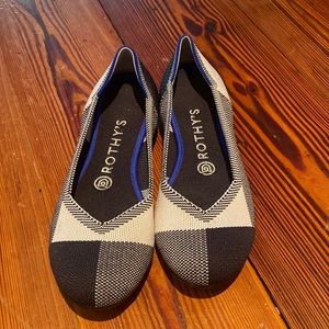 Rothy's The Flat Ecru & Black Print